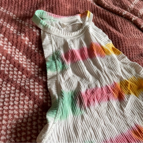 FREE PEOPLE - WE THE FREE - High Neck Tie-dye Rainbow Tank Top Shirt Camisole - Picture 5 of 8